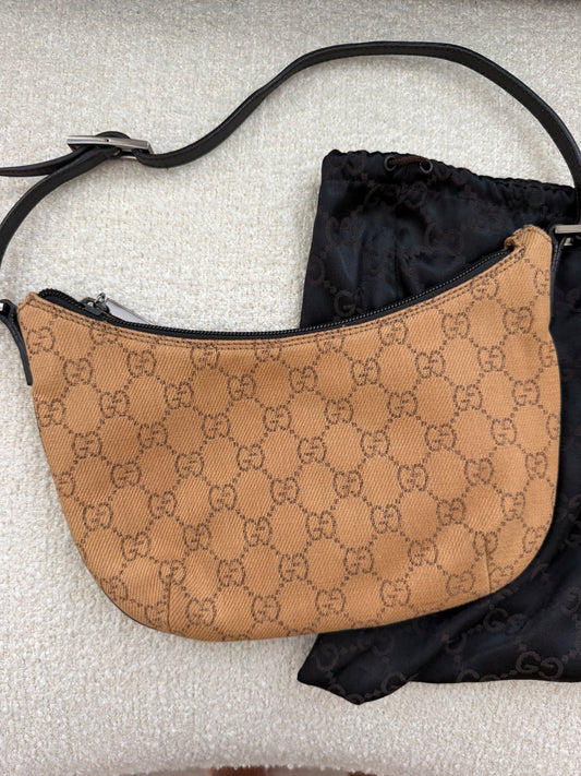 Gucci GG Canvas Half Moon Shoulder Bag | Y2K Archive Piece | Includes Dust Bag