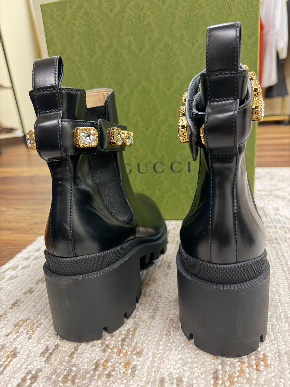 Gucci Crystal Belt 60mm Ankle Boot