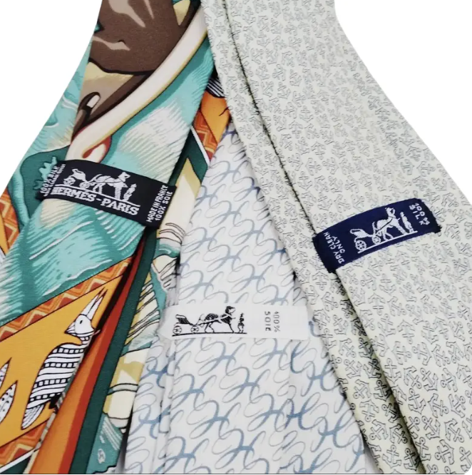 Hermès Silk Tie – Geometric Print