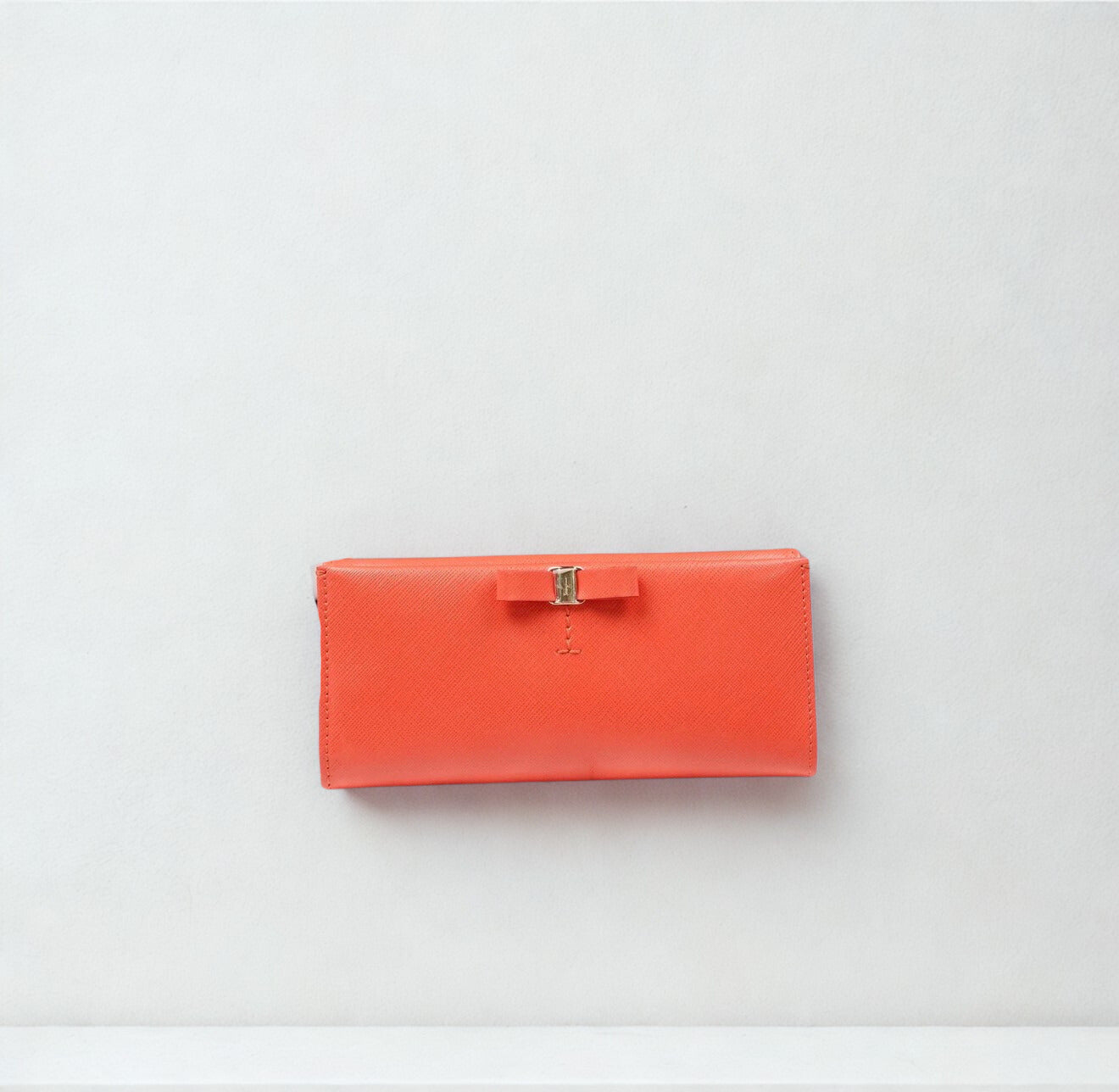 Salvatore Ferragamo Leather Long Wallet – Coral