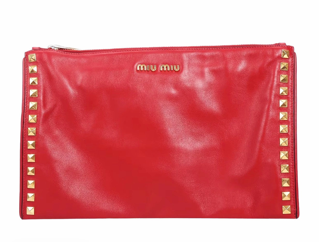 miu miu Leather Clutches & Wristlets Studded Clutch