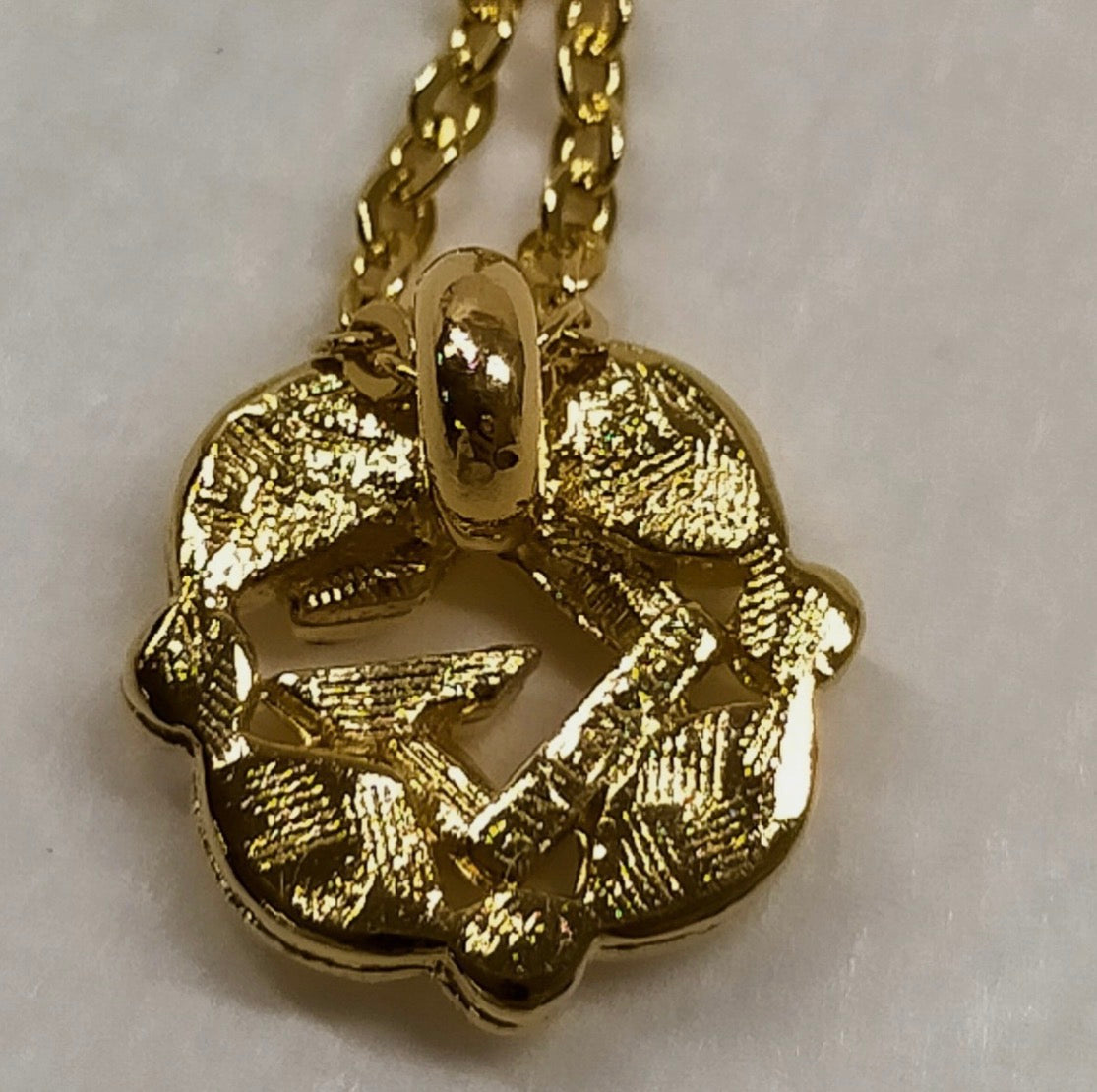 Givenchy Gold Tone Crystal G Pendant Necklace