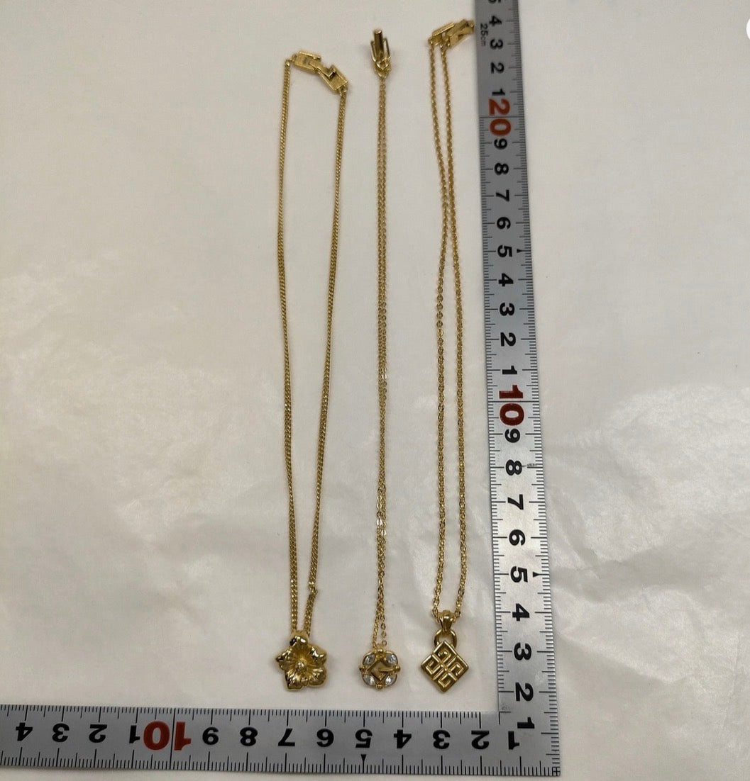 Givenchy Gold Tone Flower Pendant Necklace