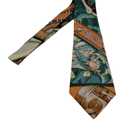Hermès Silk Tie – Geometric Print