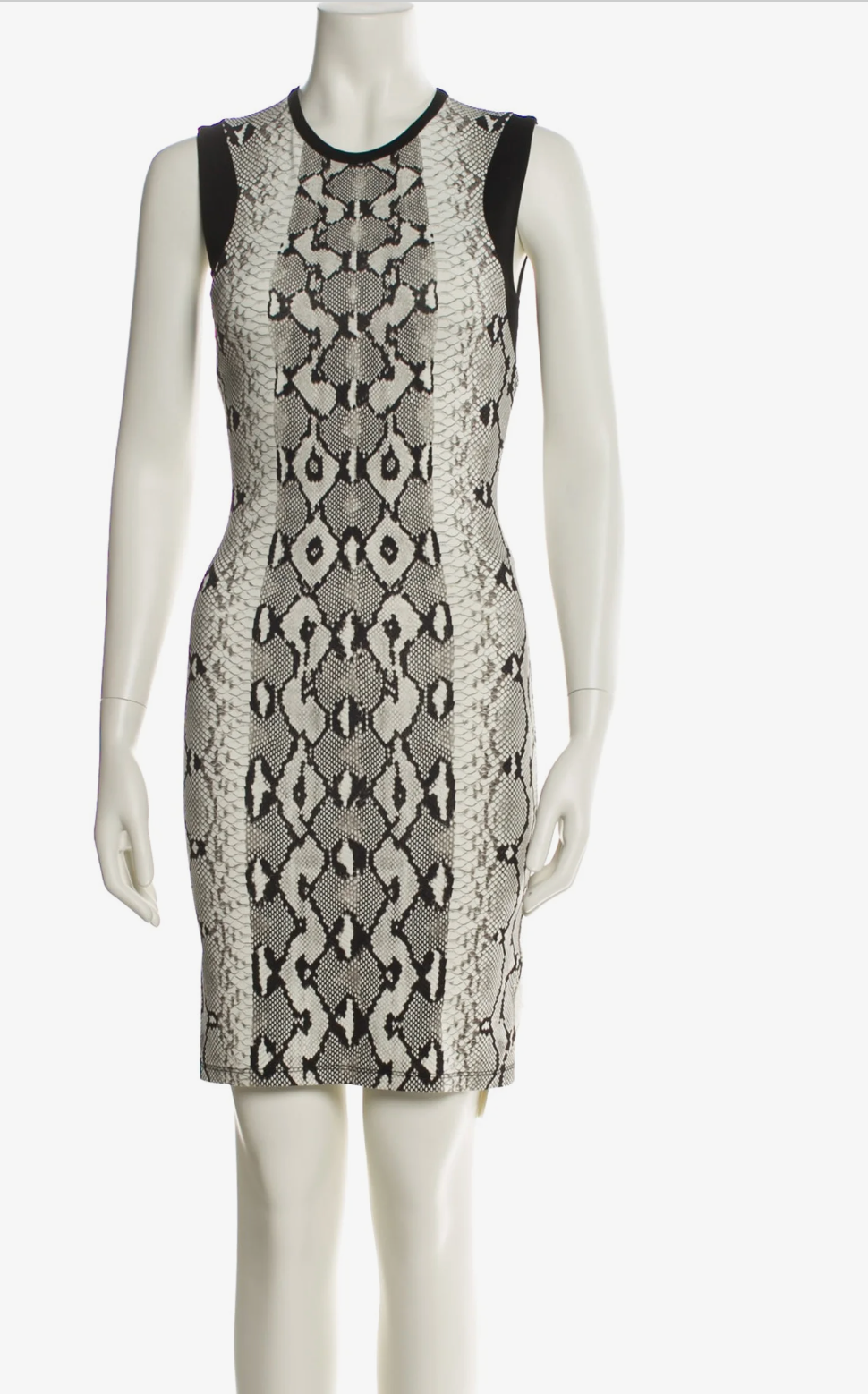Roberto Cavalli Black Lace Pattern Sheath Dress Sleeveless