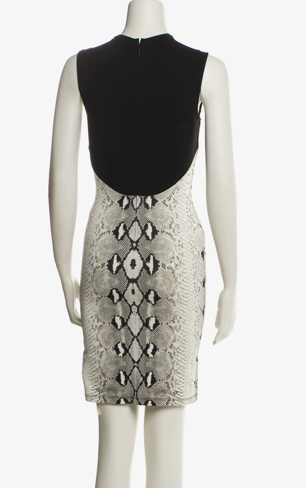 Roberto Cavalli Black Lace Pattern Sheath Dress Sleeveless