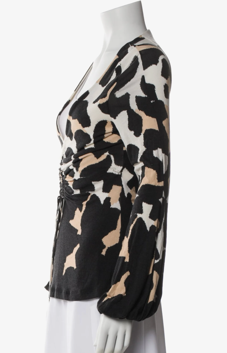 Lady's Roberto Cavalli Slim-Fit Long-Sleeve Animal Print Blouse, 1-Piece Women's Top