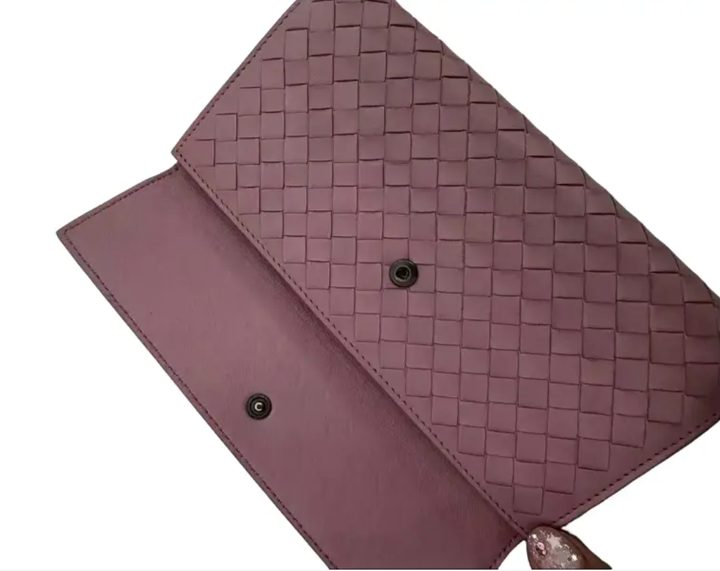 Bottega Veneta Intrecciato Leather Wallet – Pink