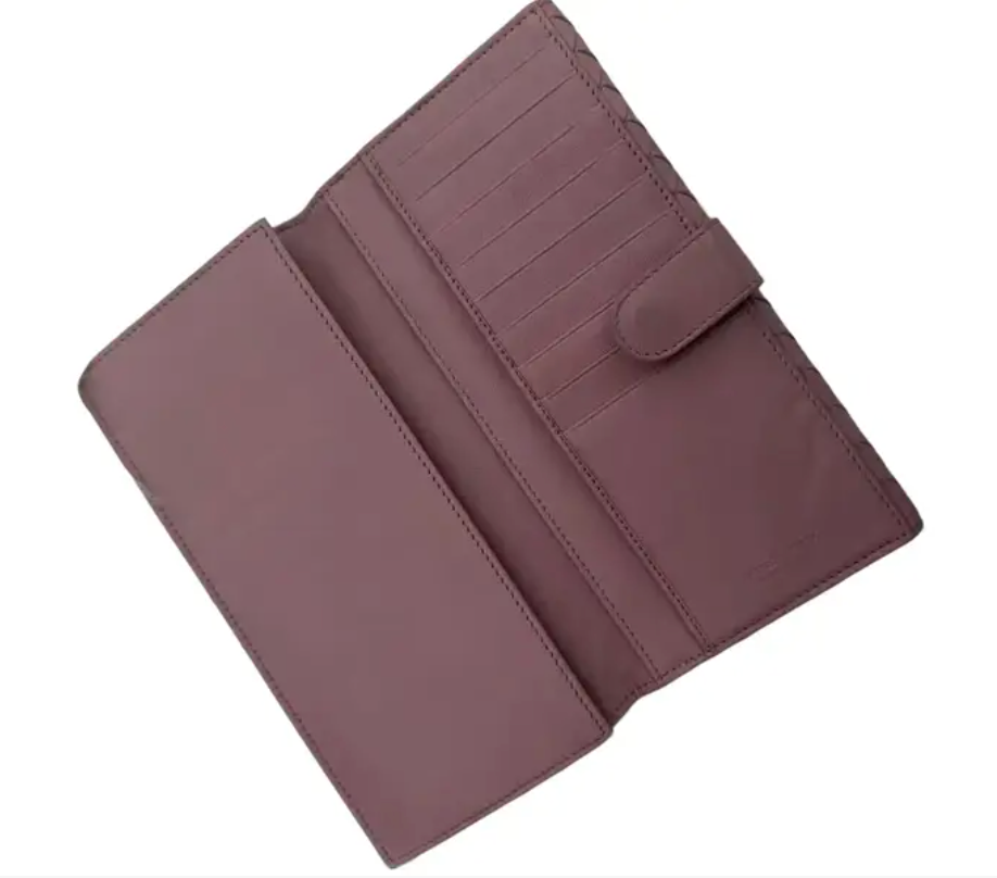Bottega Veneta Intrecciato Leather Wallet – Pink
