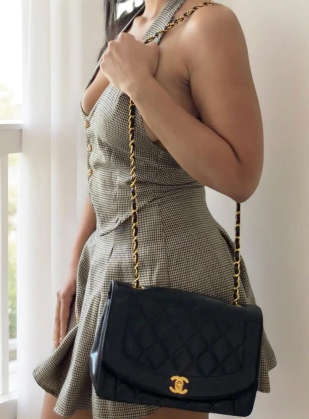 Vintage Chanel Diana Flap Bag | Series 3 (1994–1996) | Black Lambskin | 24K Gold-Plated Hardware